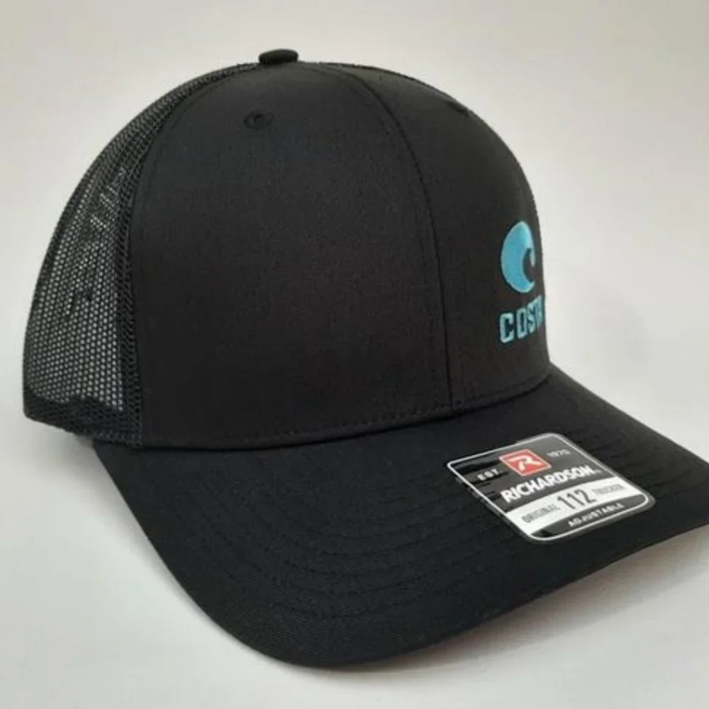 Richardson 112 Trucker Cap Hat Mesh Snapback Black Costa Fishing Outdoors